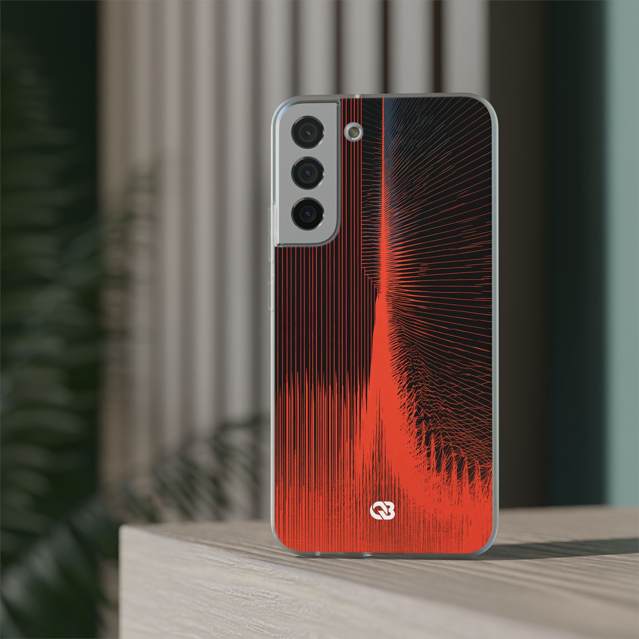 Red Lite Phone Case for Samsung - Crimson Frequency Pulse