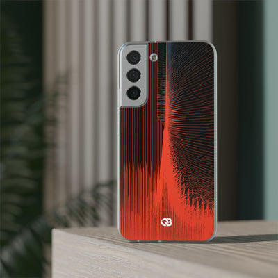 Red Lite Phone Case for Samsung - Crimson Frequency Pulse