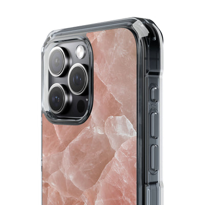 Rose Quartz Facet · Clear Impact Magnetic Phone Case for iPhone · Pink