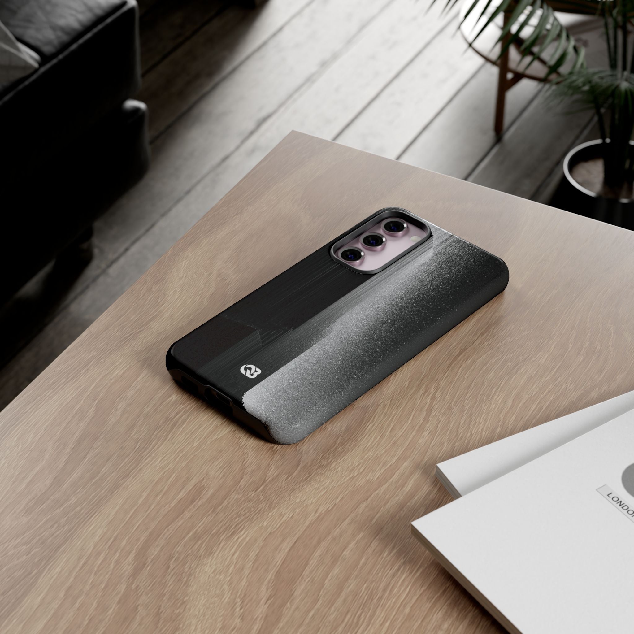 Black Tough Phone Case for Samsung - Brutalist Pixel Monolith