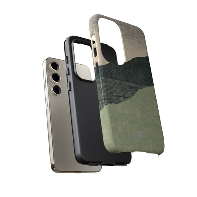 Green Tough Phone Case for Samsung - Moss Ridge Grain
