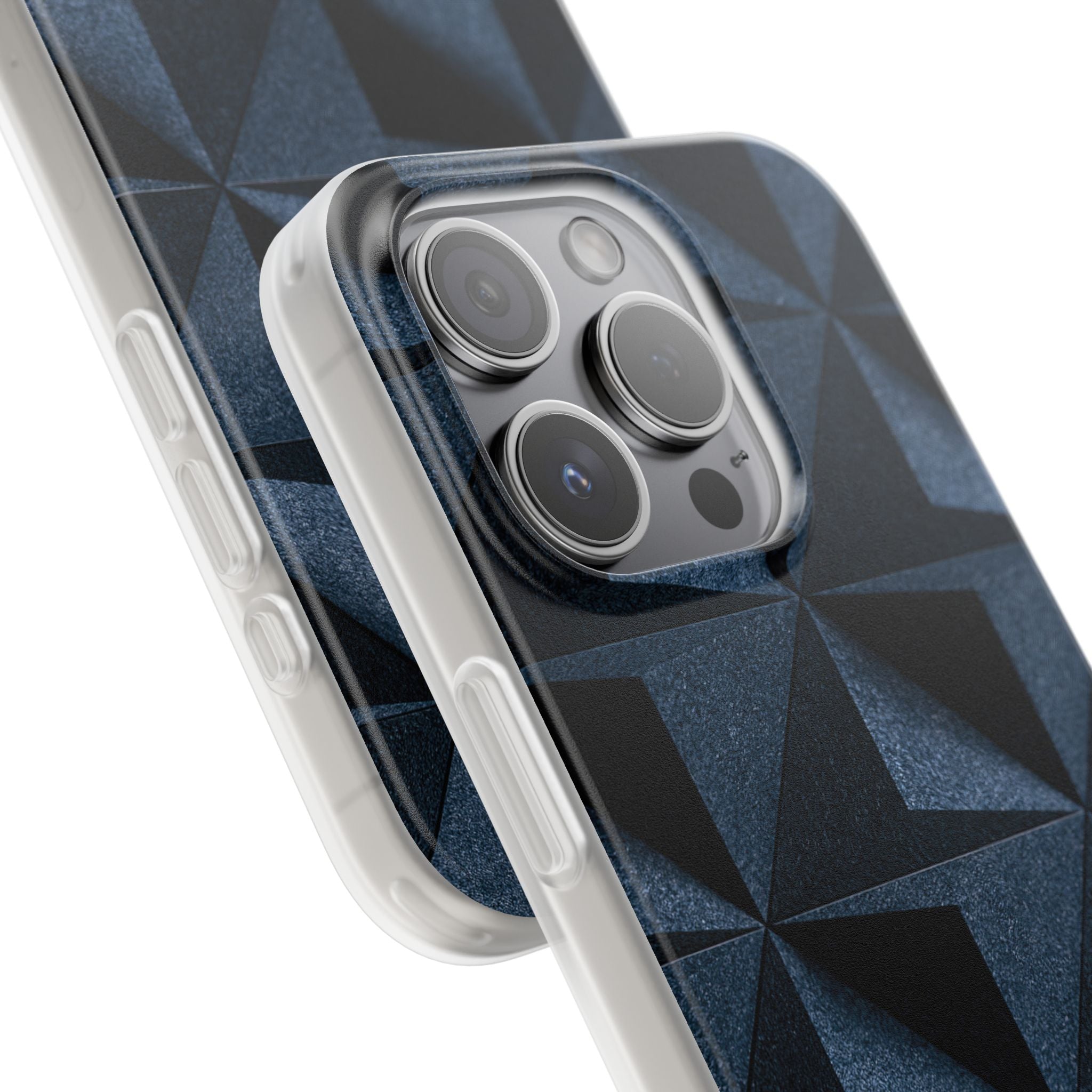 Blue Lite Phone Case for iPhone - Indigo Basalt Facets