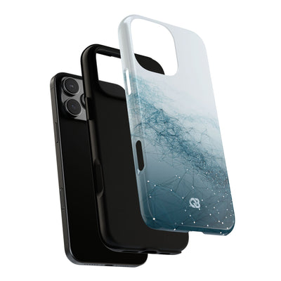 Teal Tough Phone Case for iPhone - Cyan Vector Lattice