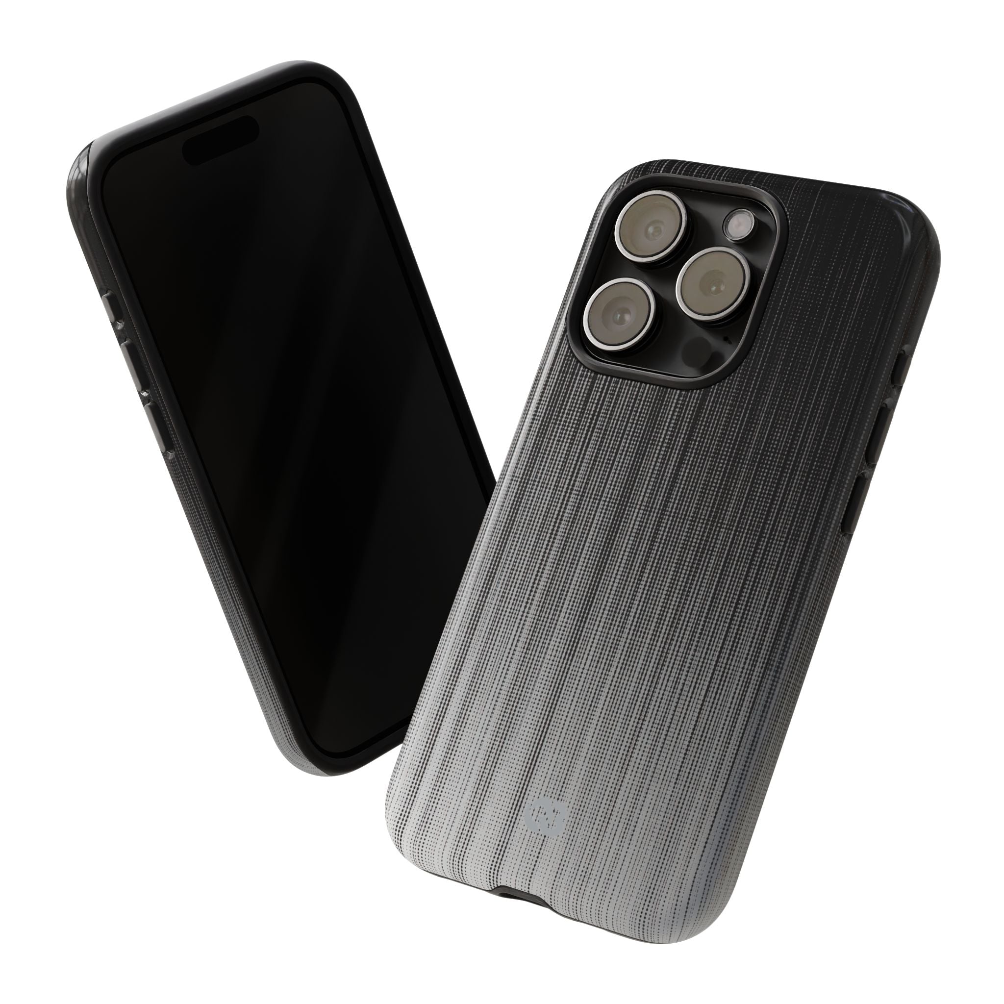 Grey Tough Phone Case for iPhone - Static Vertical Dither