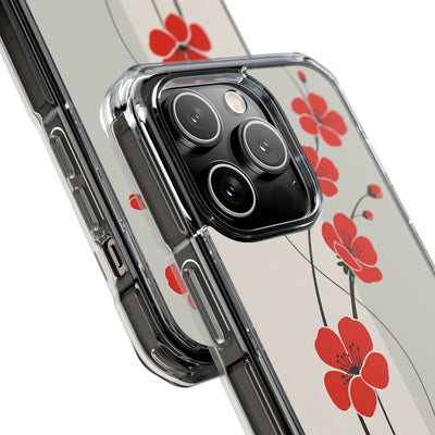 Red Impact MagSafe Phone Case for iPhone - Crimson Plum Ink