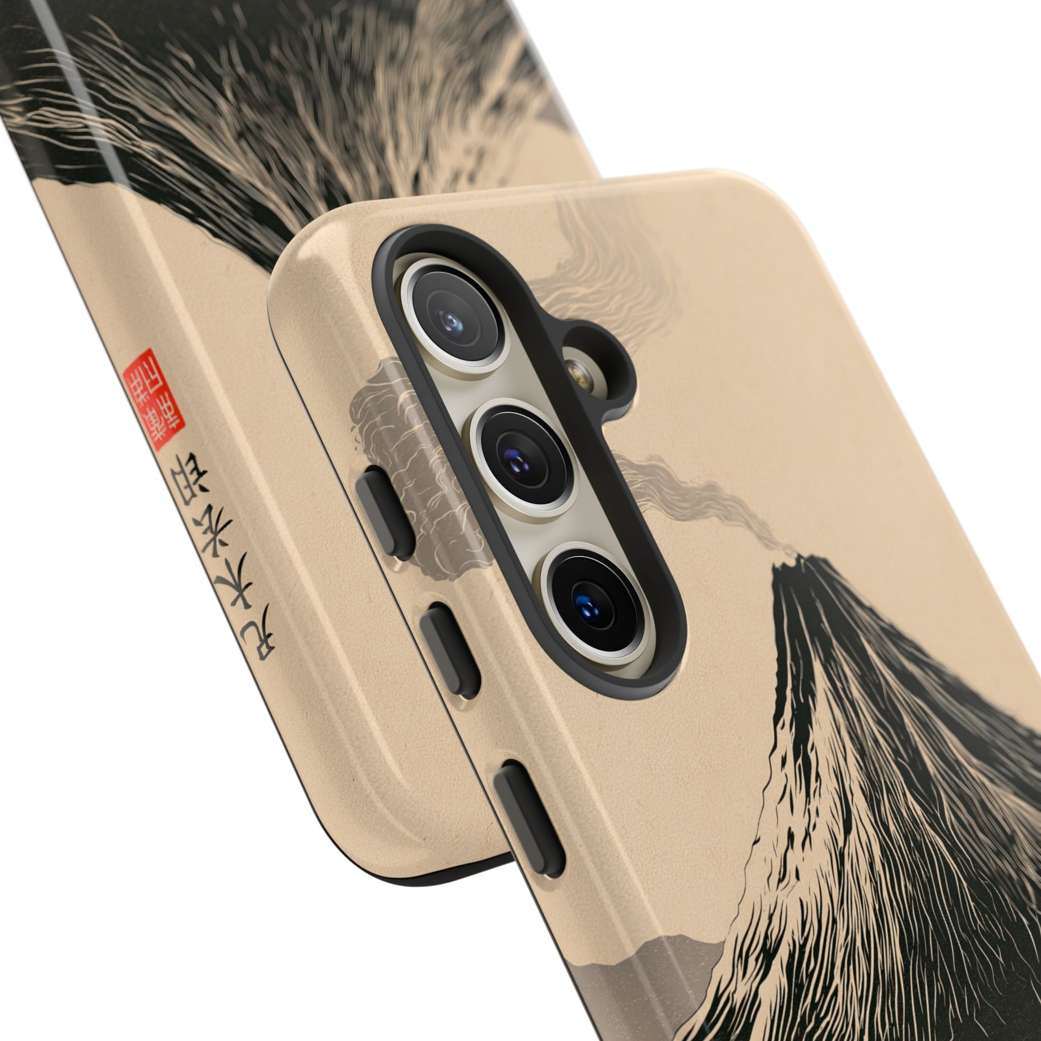 Beige Tough Phone Case for Samsung - Obsidian Ink Summit