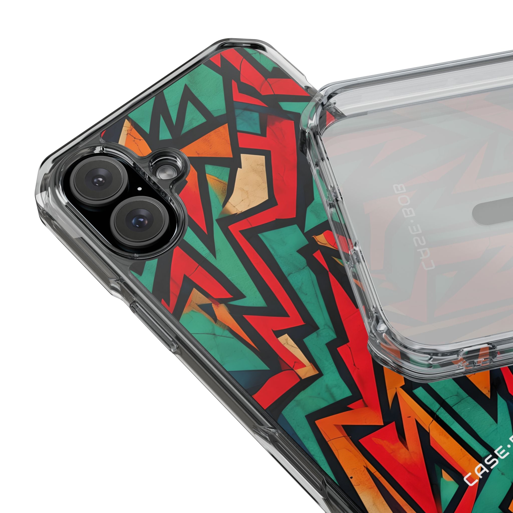 Crimson Zigzag iPhone 16 Plus Case - Impact