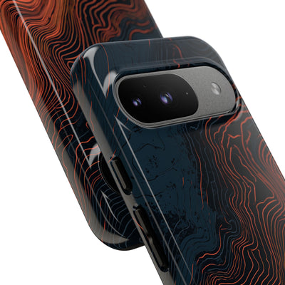 Black Tough Phone Case for Google Pixel - Volcanic Basalt Map
