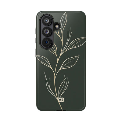 Minimal Botanical Stem · Tough Phone Case for Samsung · Green