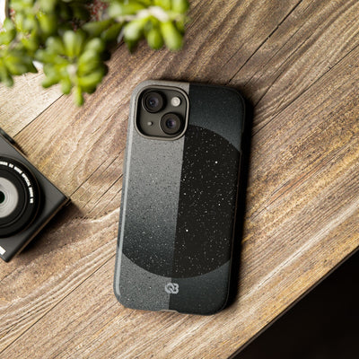 Black Tough Phone Case for iPhone - Lunar Static Orbit