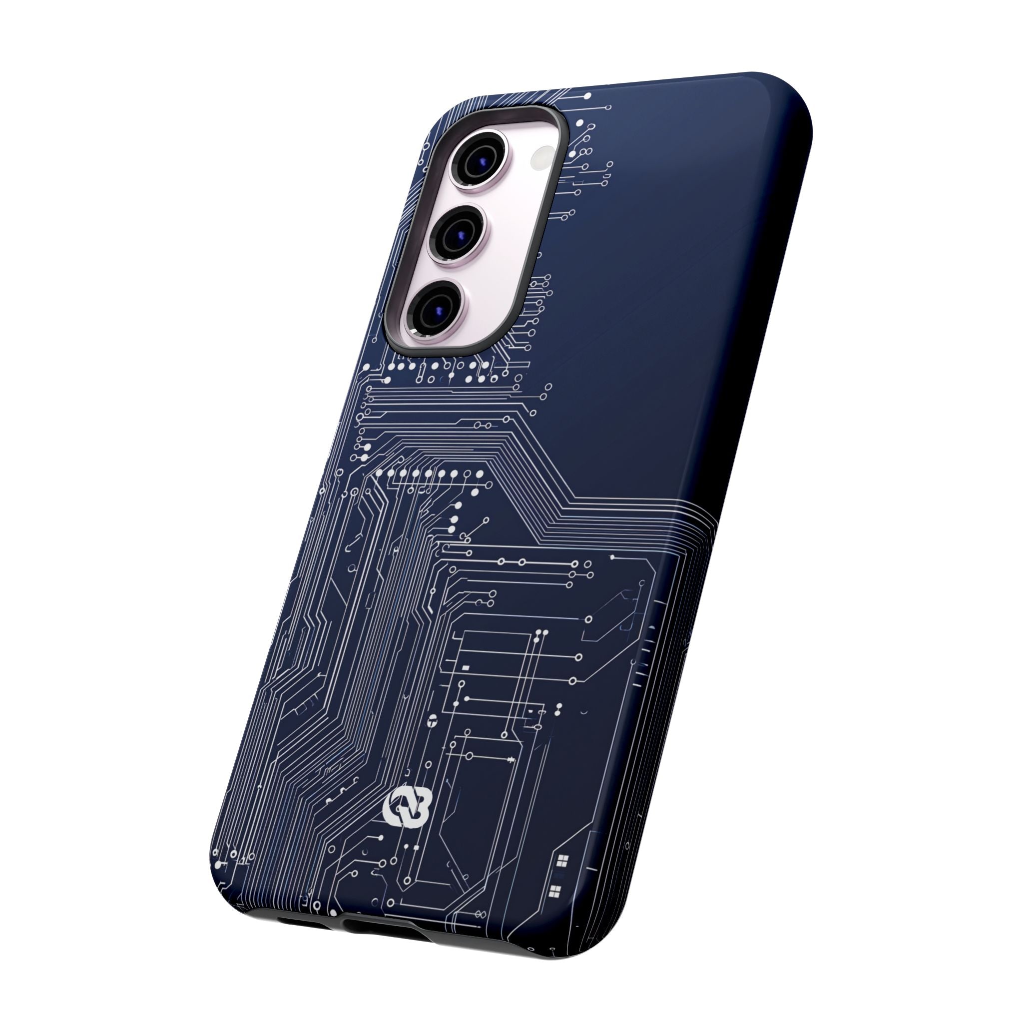 Blue Tough Phone Case for Samsung - Cobalt Data Stream