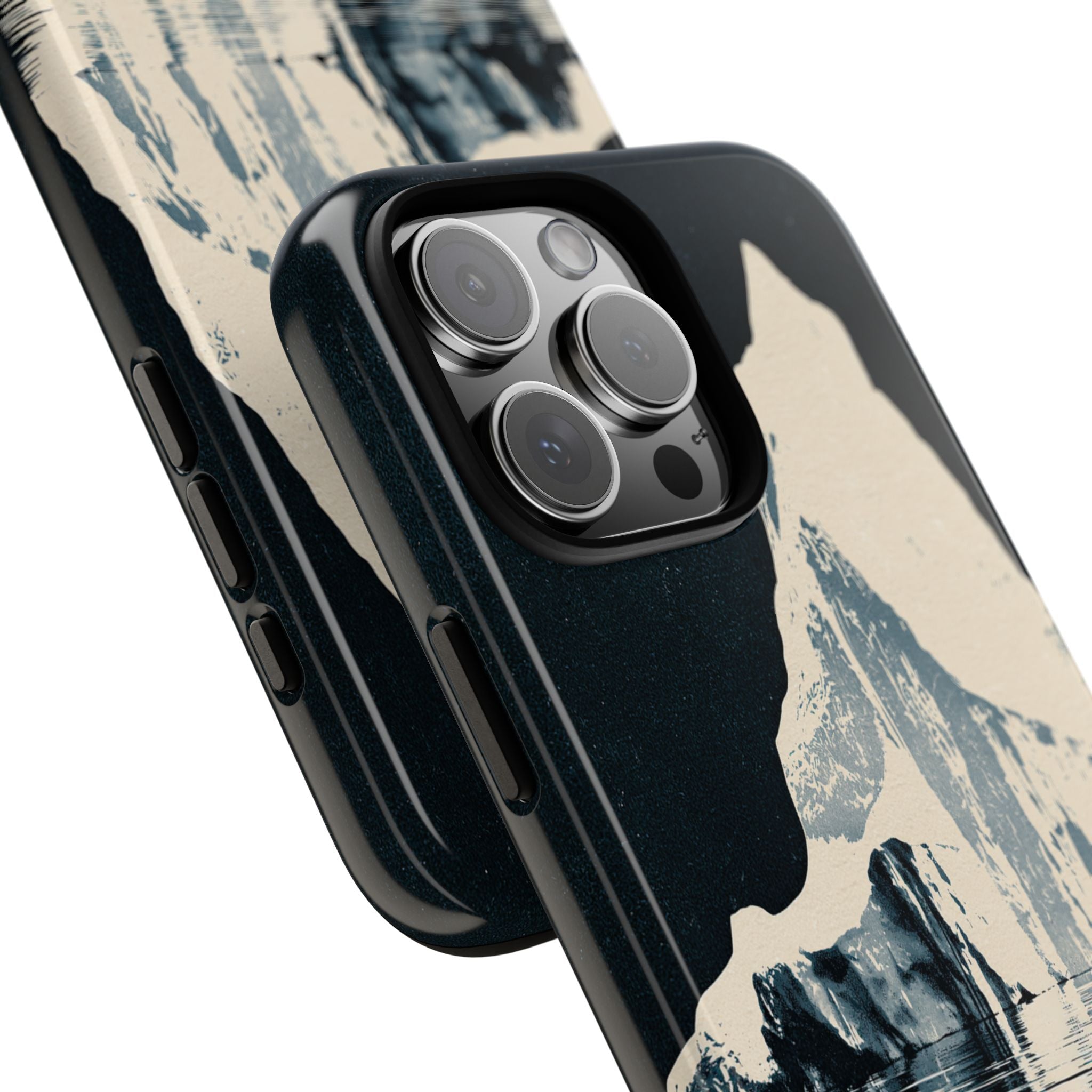 Blue Tough Phone Case for iPhone - Frozen Navy Monolith