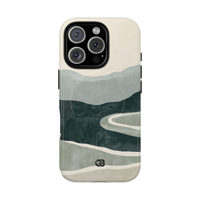 Green Tough 2.0 Magsafe Phone Case for iPhone - Misty Sage Valley