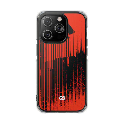 Red Impact MagSafe Phone Case for iPhone - Crimson Brutalist Distortion