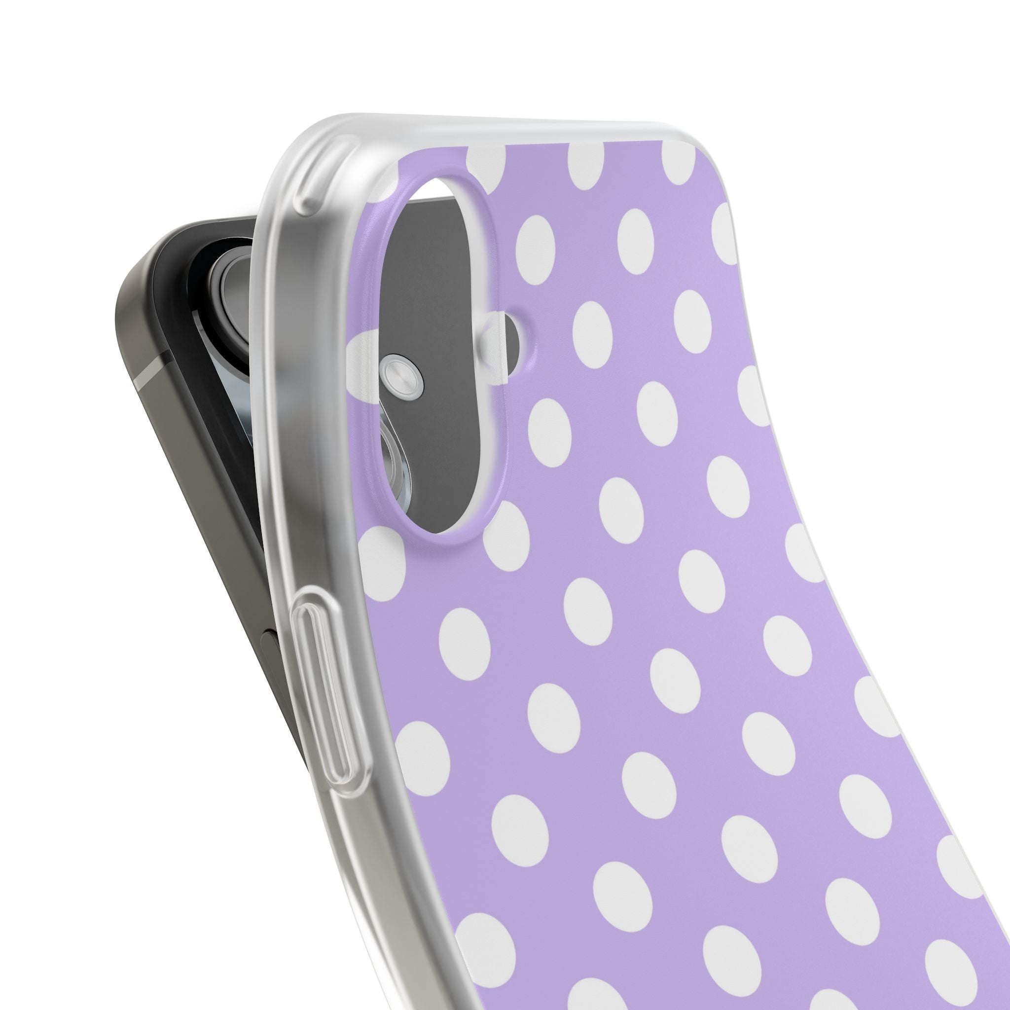 Lavender Polka Grid · Soft Phone Case for iPhone