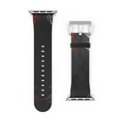 Crimson Silver Wings - Watch Band