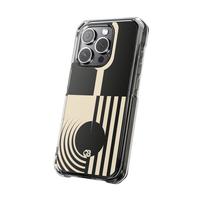 Black Impact MagSafe Phone Case for iPhone - Ivory Signal Grid