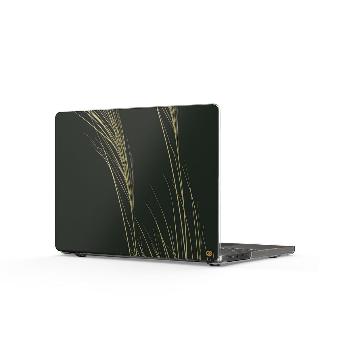 Golden Whispering Reeds · Clear Hard Case for MacBook · Green