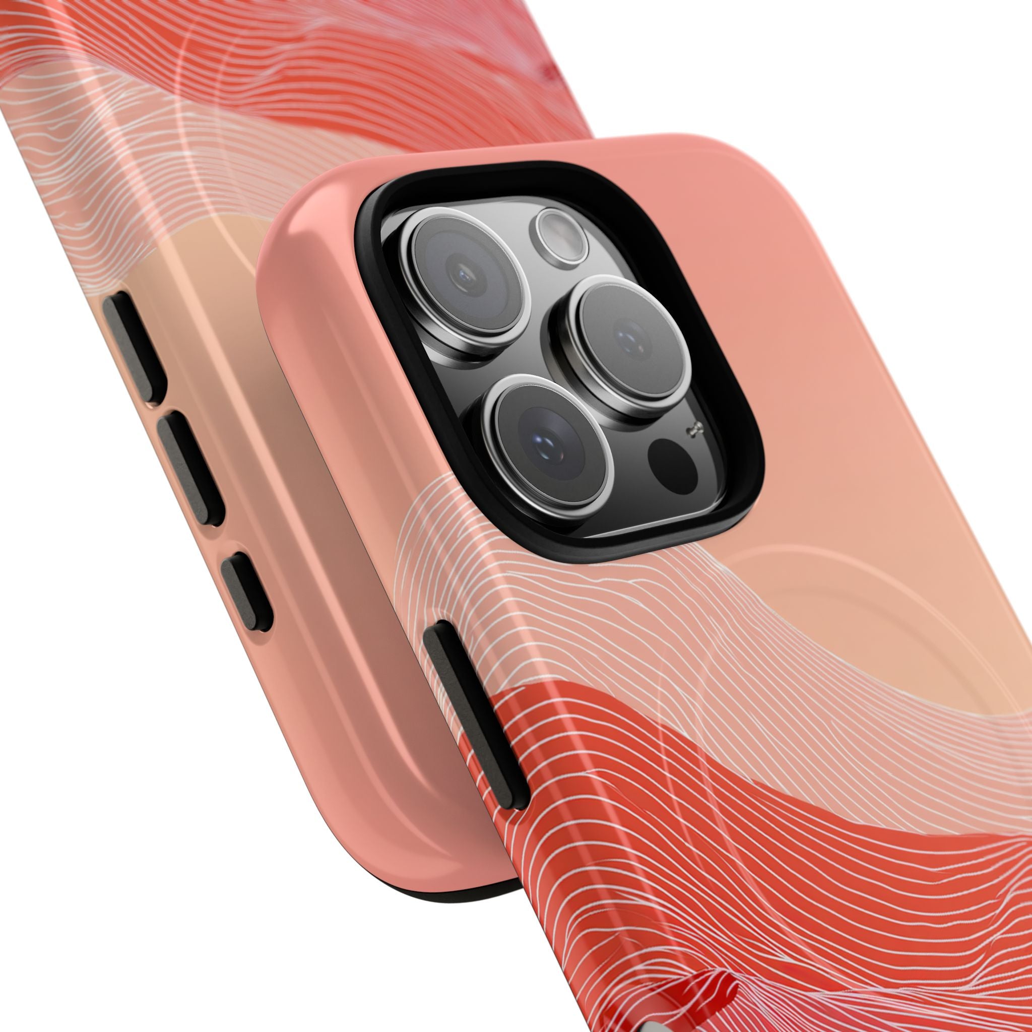 Red Tough 2.0 Magsafe Phone Case for iPhone - Crimson Ridge Contour