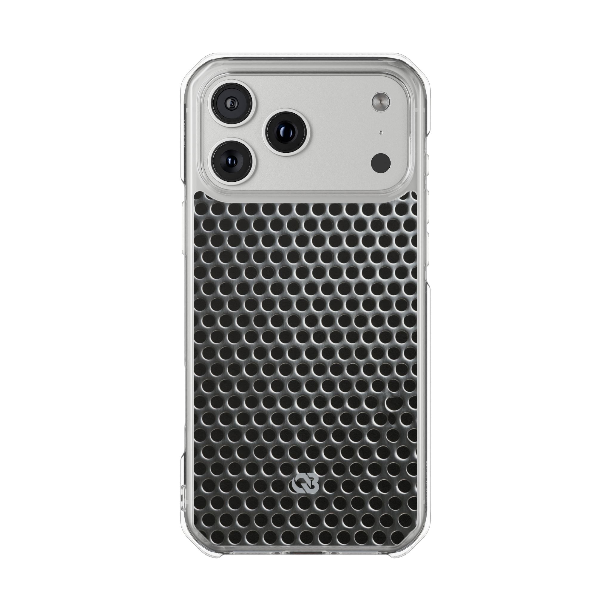 Silver Impact MagSafe Phone Case for iPhone - Brutalist Steel Mesh
