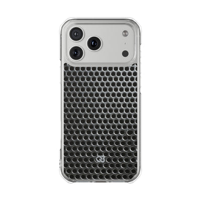 Silver Impact MagSafe Phone Case for iPhone - Brutalist Steel Mesh