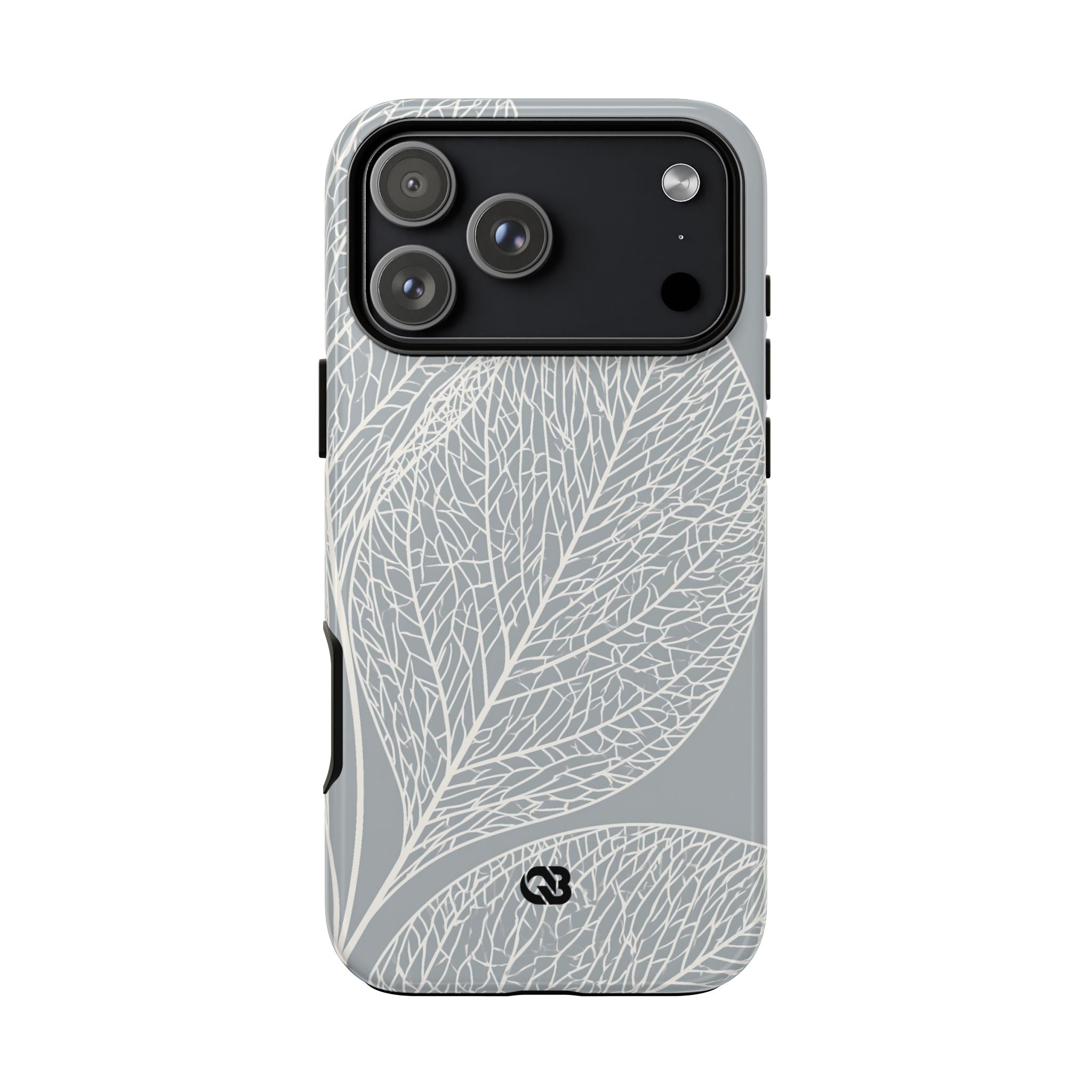 Grey Tough Phone Case for iPhone - Frosted Ash Veins