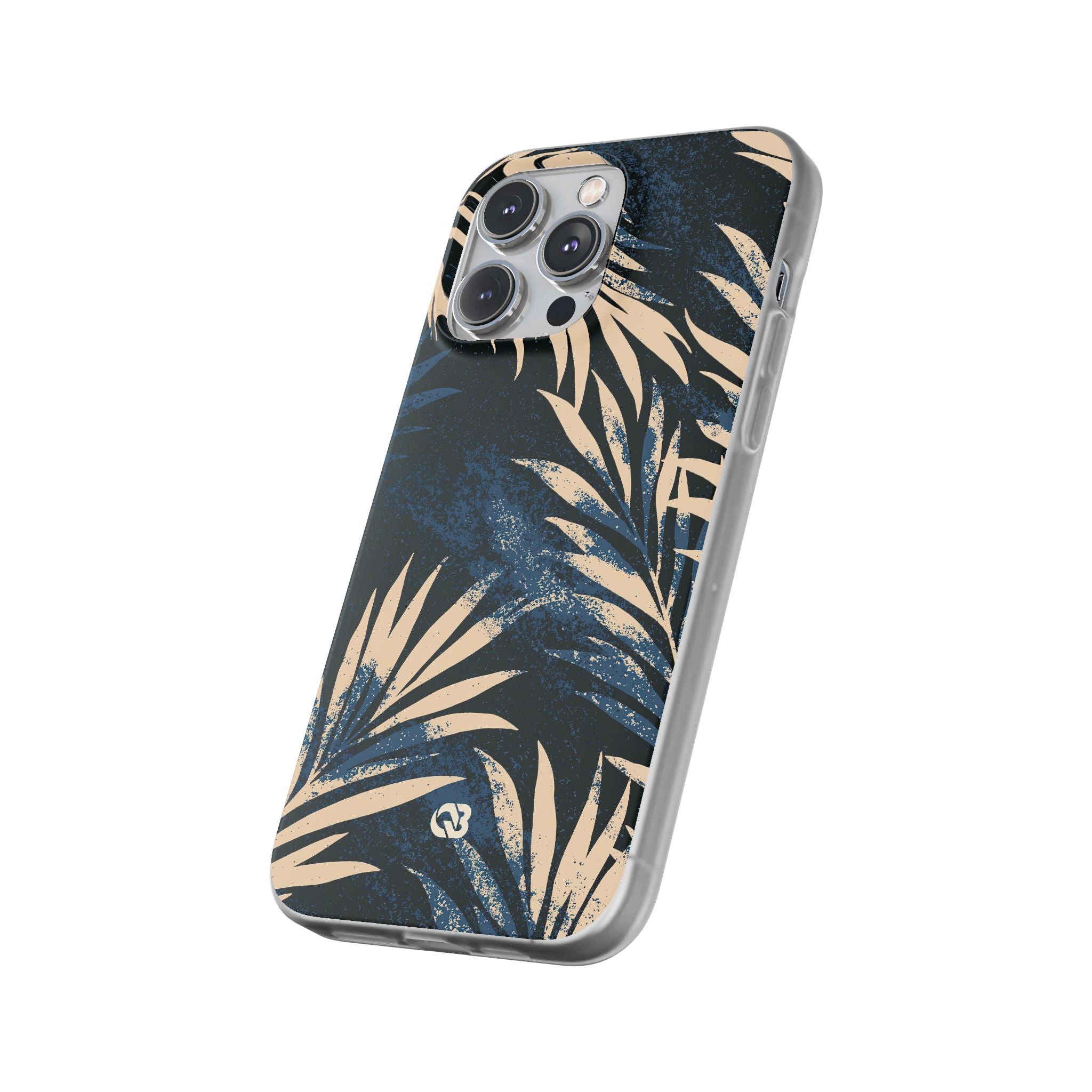Blue Lite Phone Case for iPhone - Midnight Indigo Palm