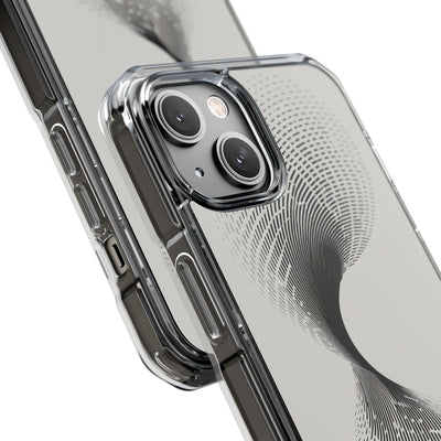 White Impact MagSafe Phone Case for iPhone - Linear Torsion Grid