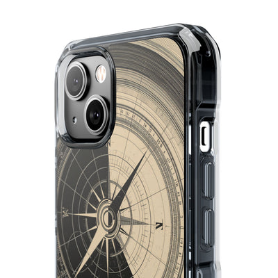 Beige Impact MagSafe Phone Case for iPhone - Obsidian Nautical Blueprint