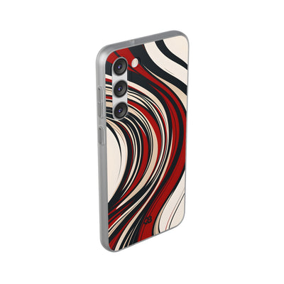 Crimson Flow Waves · Soft Phone Case for Samsung