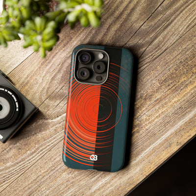 Teal Tough Phone Case for iPhone - Burnt Slate Radial