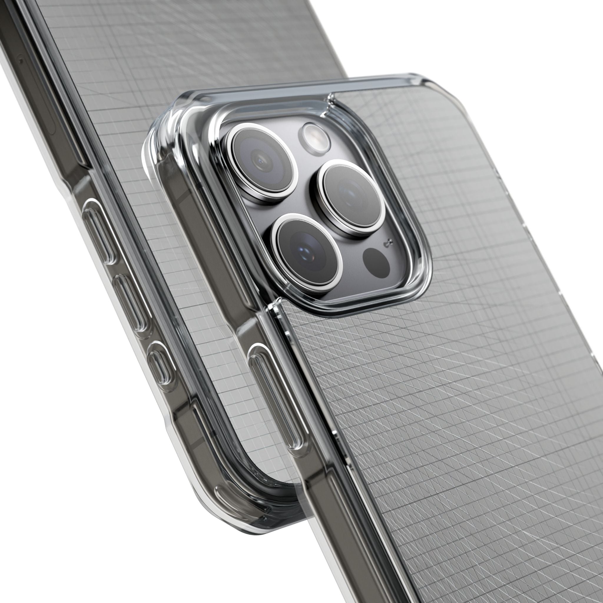 Grey Impact MagSafe Phone Case for iPhone - Chrome Mesh Warp