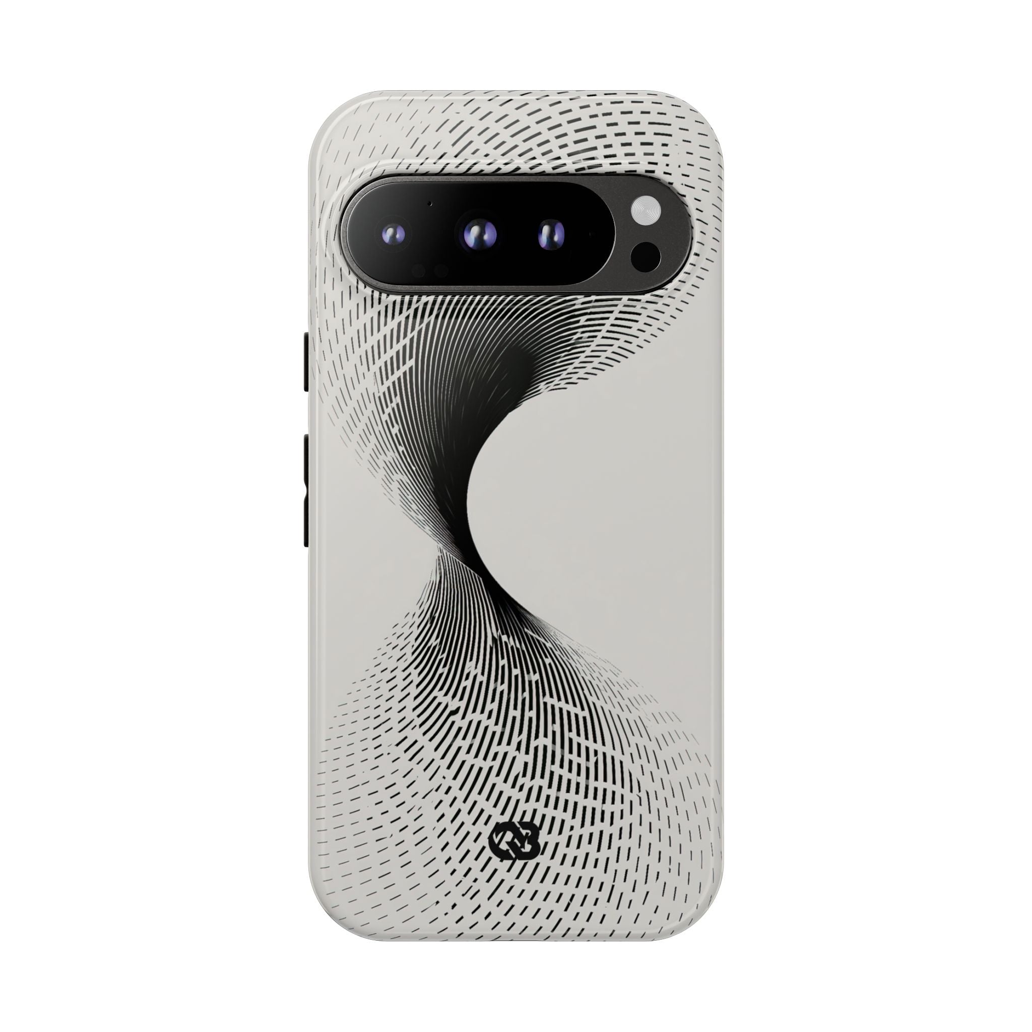 White Tough Phone Case for Google Pixel - Linear Torsion Grid