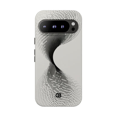 White Tough Phone Case for Google Pixel - Linear Torsion Grid