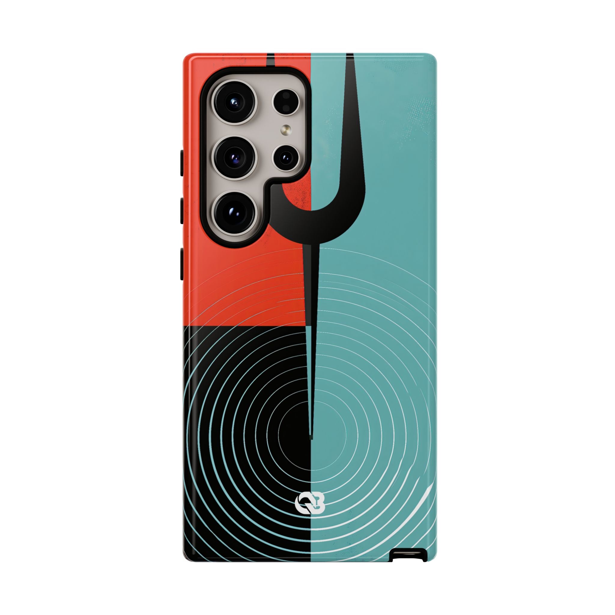 Teal Tough Phone Case for Samsung - Sonic Static Split