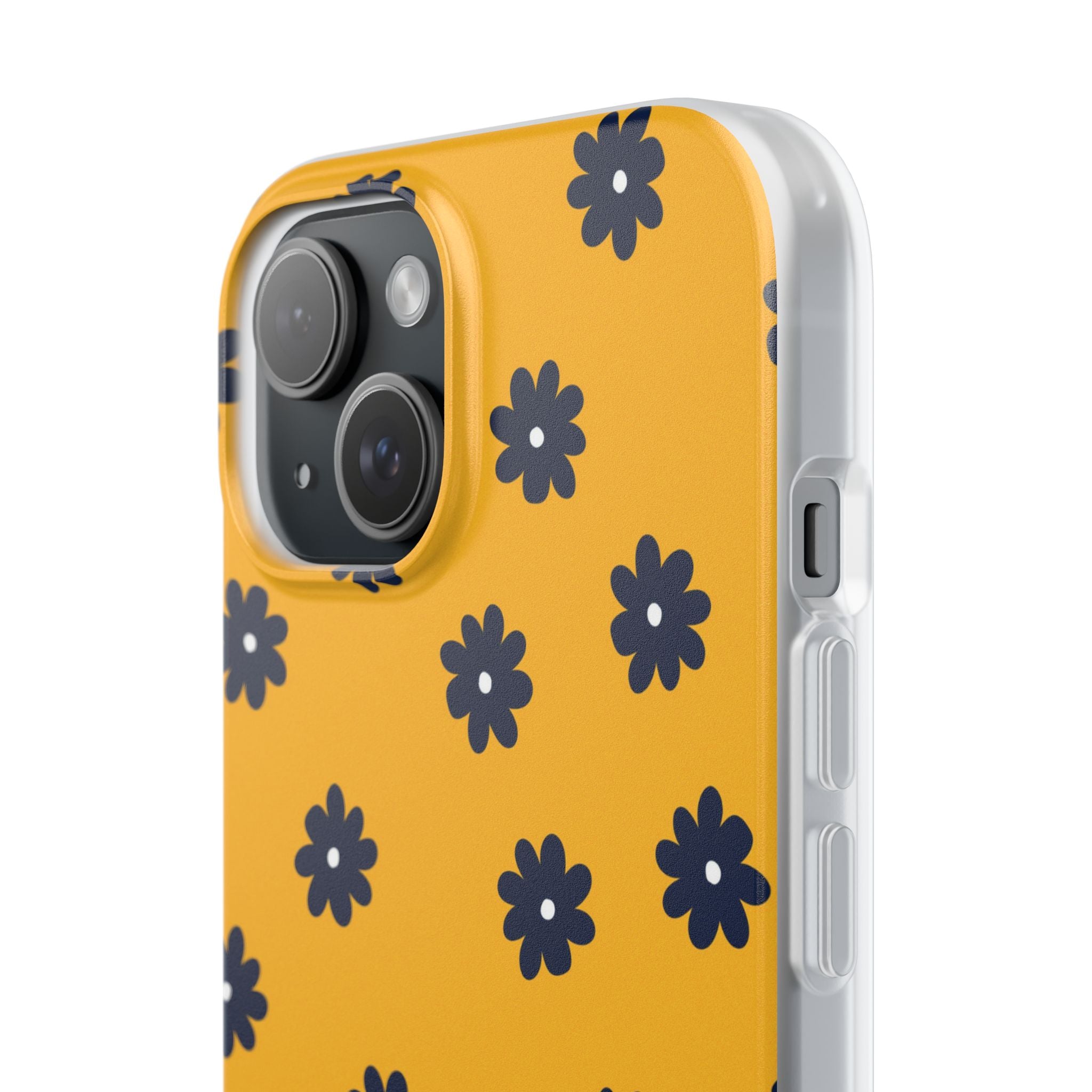 Navy Daisy Mustard · Soft Phone Case for iPhone