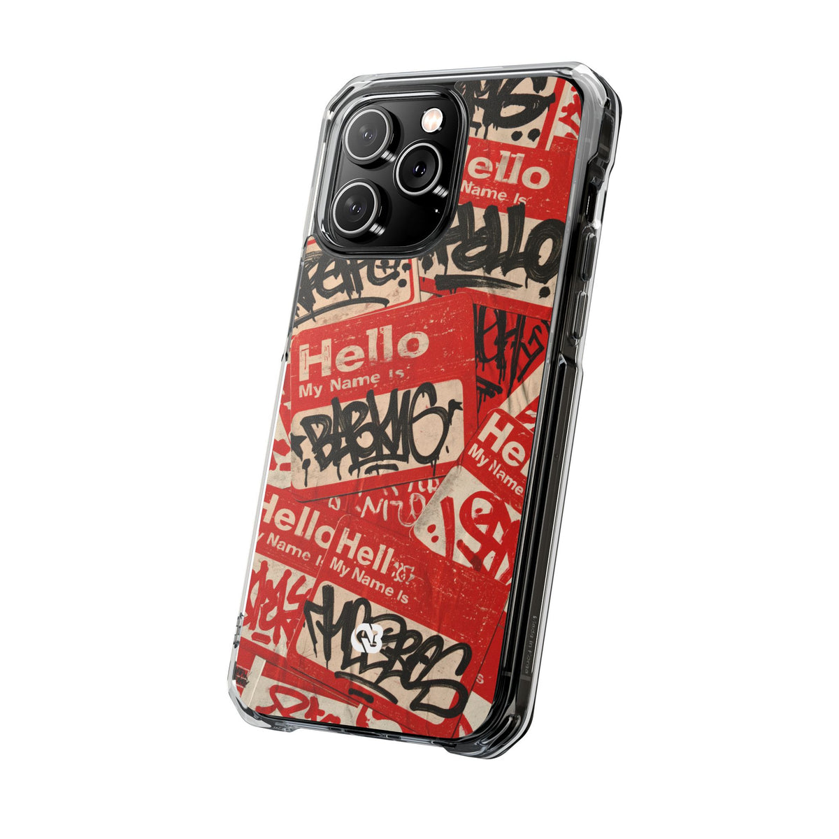 Slap Tag Collage · Clear Impact Magnetic Phone Case for iPhone · Red