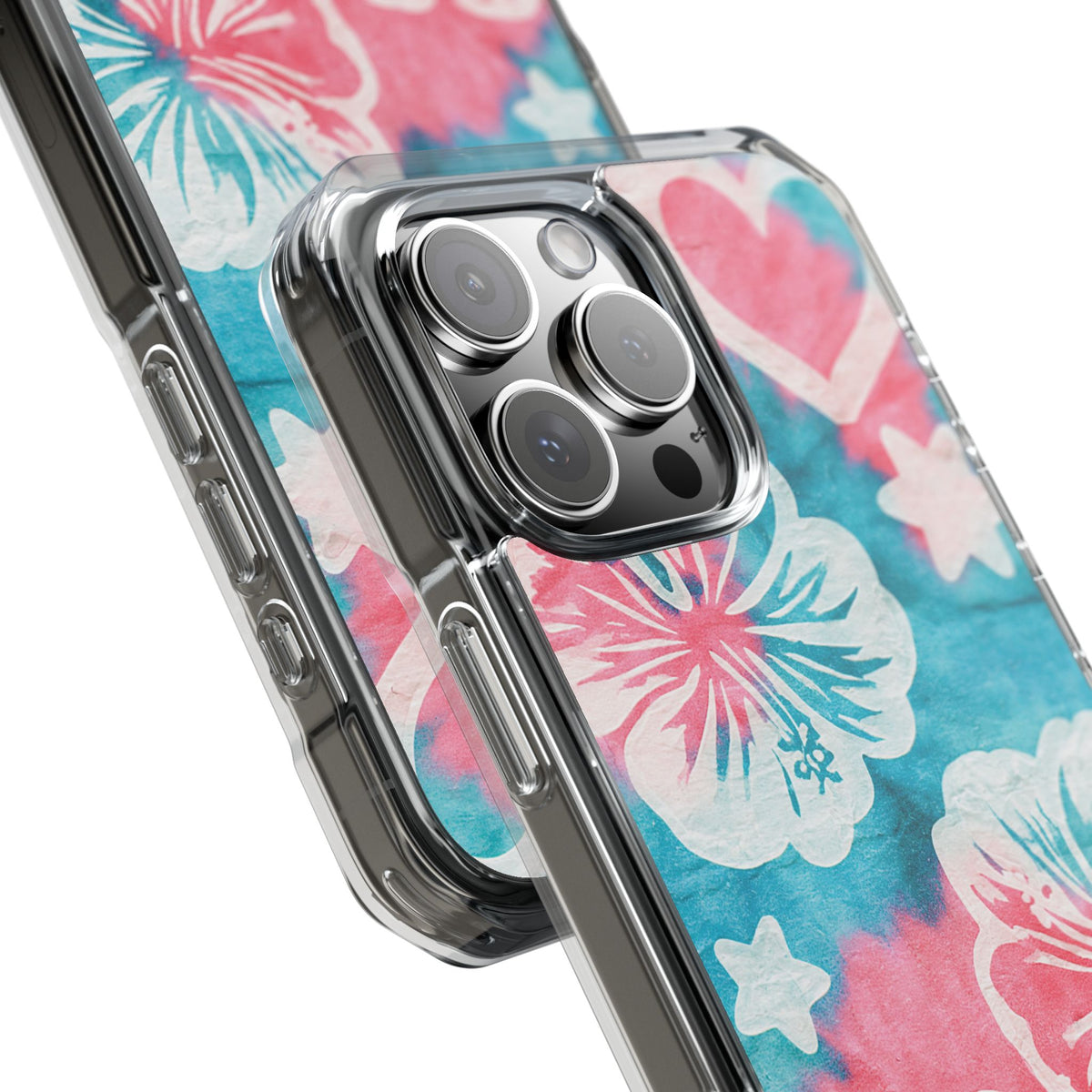 Tropical Hibiscus Bloom · Clear Impact Magnetic Phone Case for iPhone · Teal