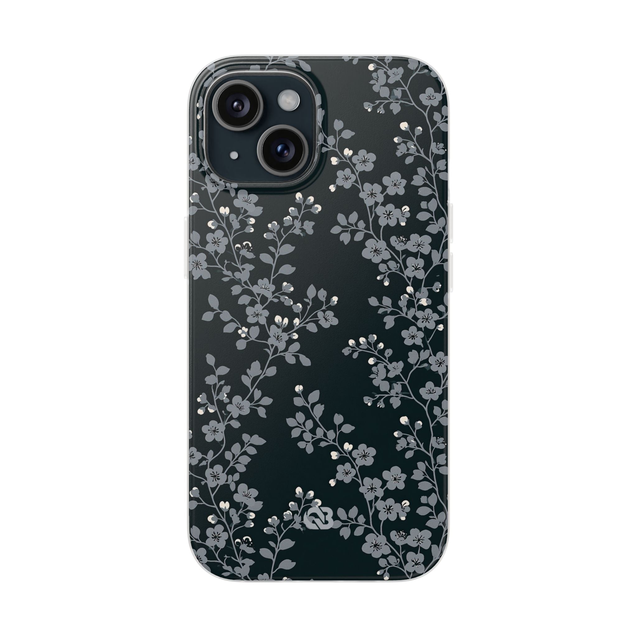Black Lite Phone Case for iPhone - Midnight Slate Blossom