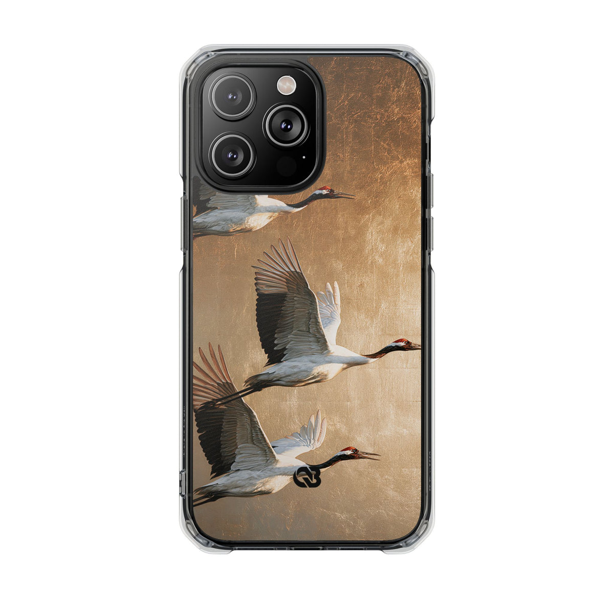 Golden Crane Flight · Clear Impact Magnetic Phone Case for iPhone · Gold