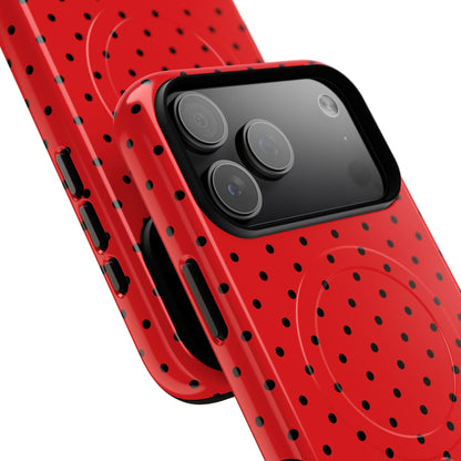 Crimson Dot Matrix iPhone 17 Pro Max Case - Tough+ - CASE•BOB