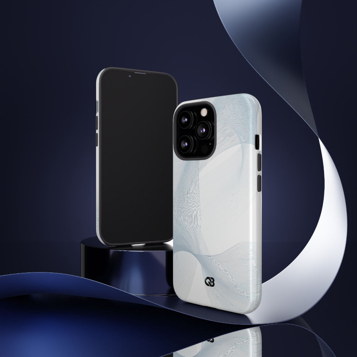 Glacial Contour Waves · Tough Phone Case for iPhone · White