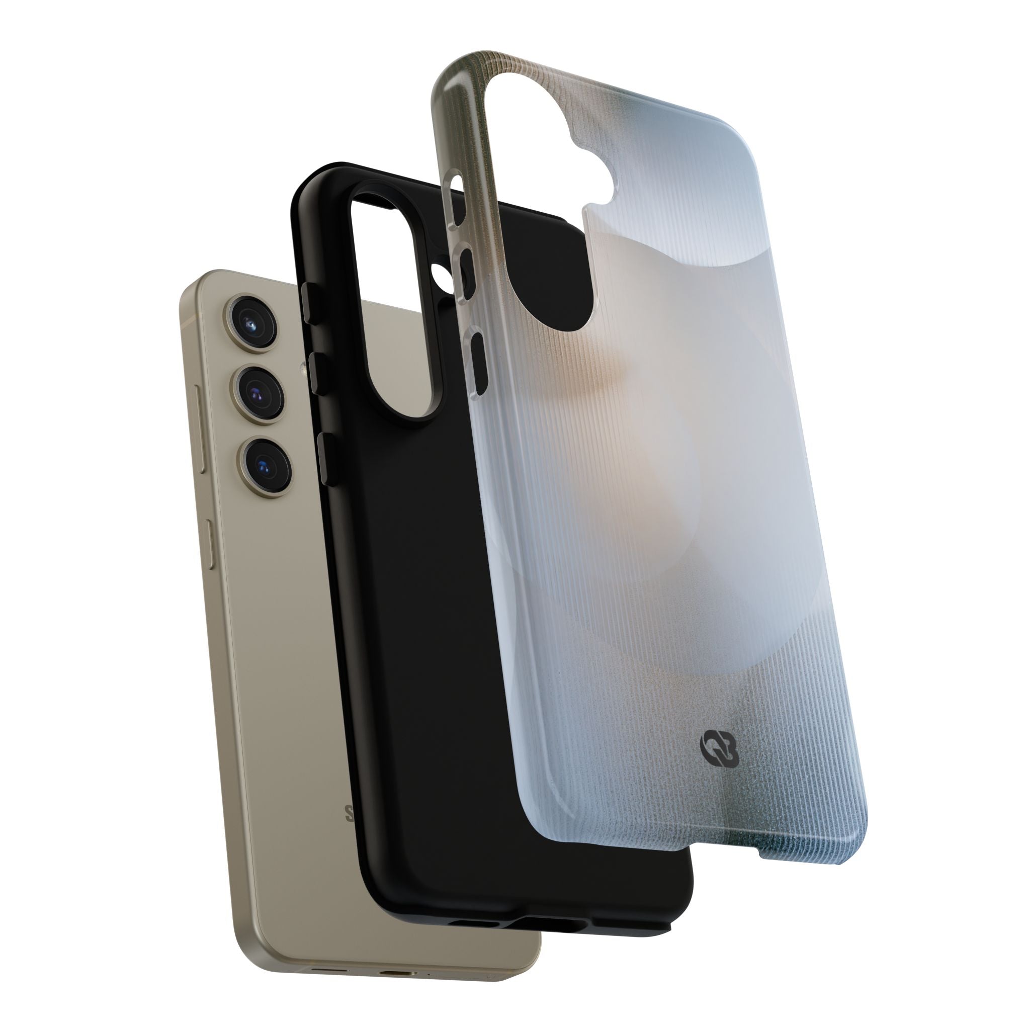 White Tough Phone Case for Samsung - Frosted Ribbed Sphere