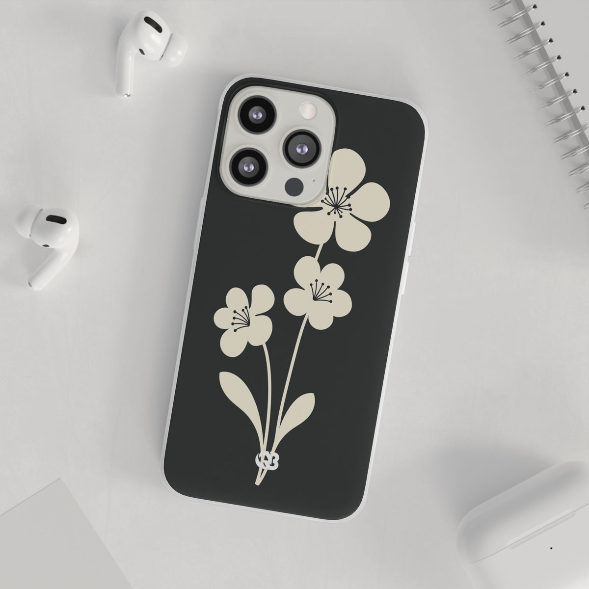 Nordic Blossom · Lite Phone Case for iPhone ·  Black