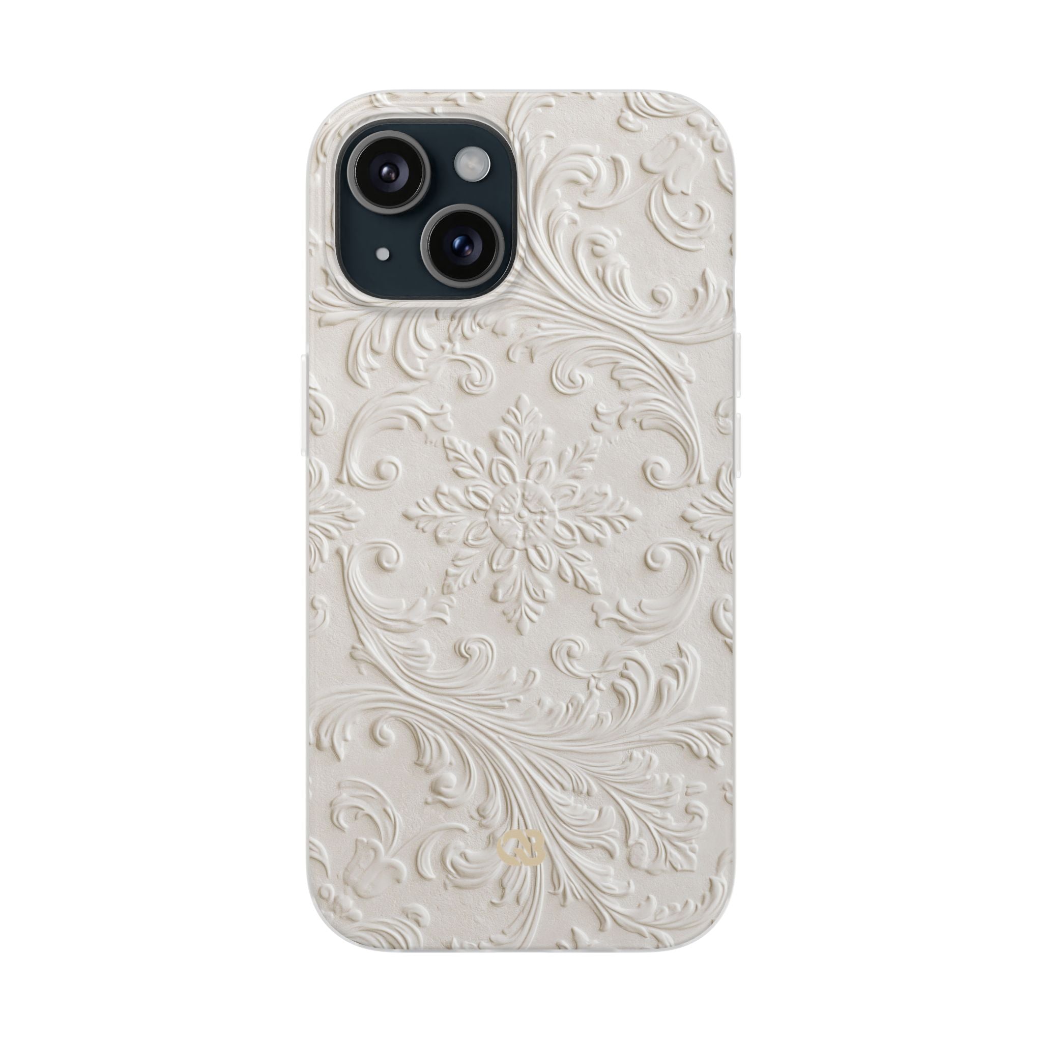 White Lite Phone Case for iPhone - Alabaster Floral Relief