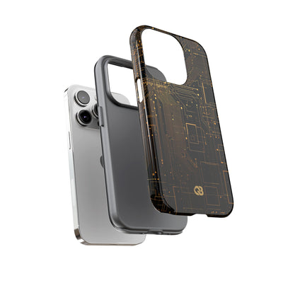 Gold Tough Phone Case for iPhone - Amber Core Mainframe