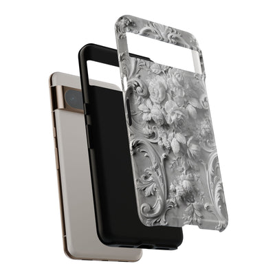 Rococo Marble Rose · Tough Phone Case for Pixel ·  White