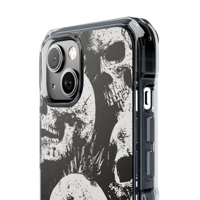 Punk Skull Riot · Clear Impact Magnetic Phone Case for iPhone · Black