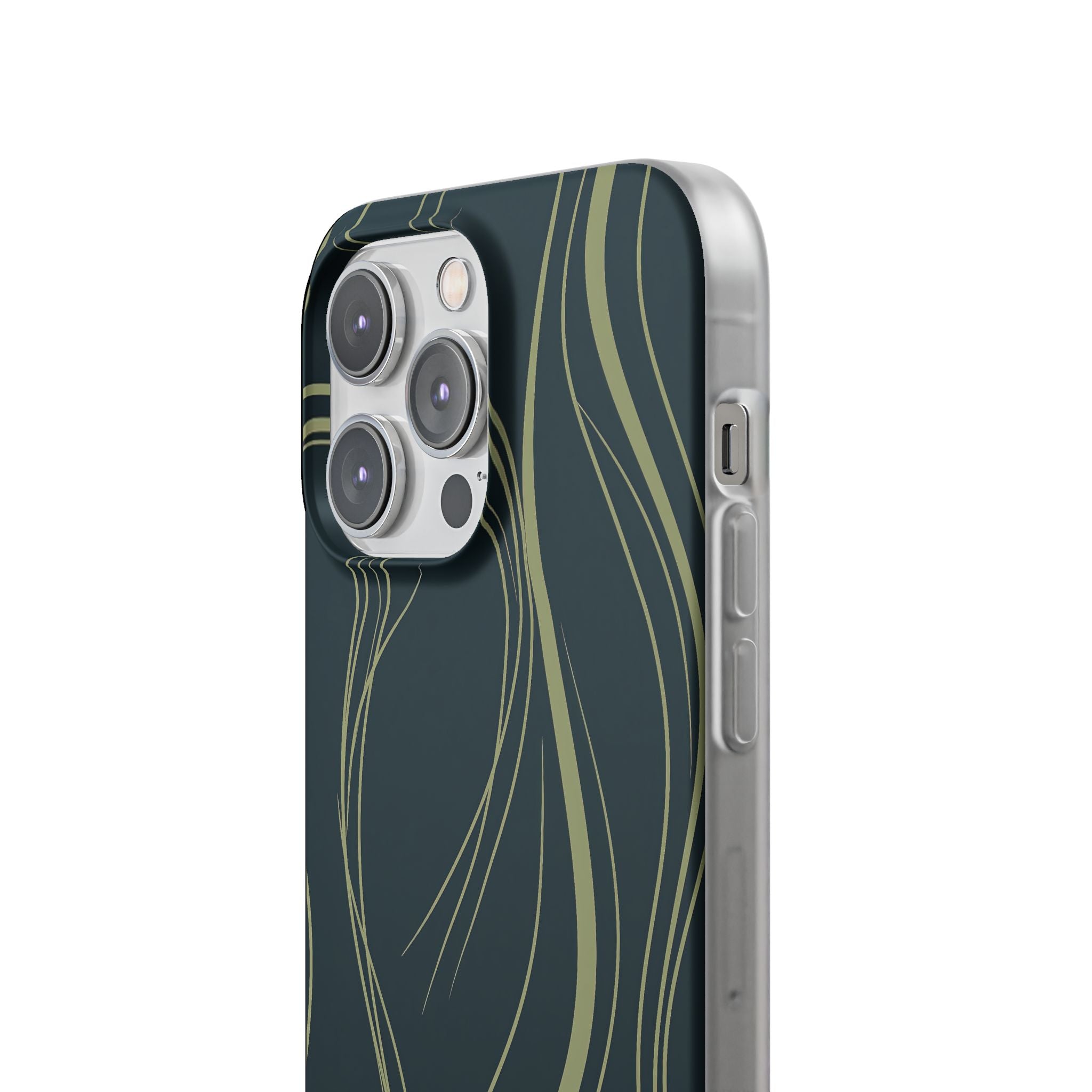 Green Lite Phone Case for iPhone - Obsidian Sage Flow