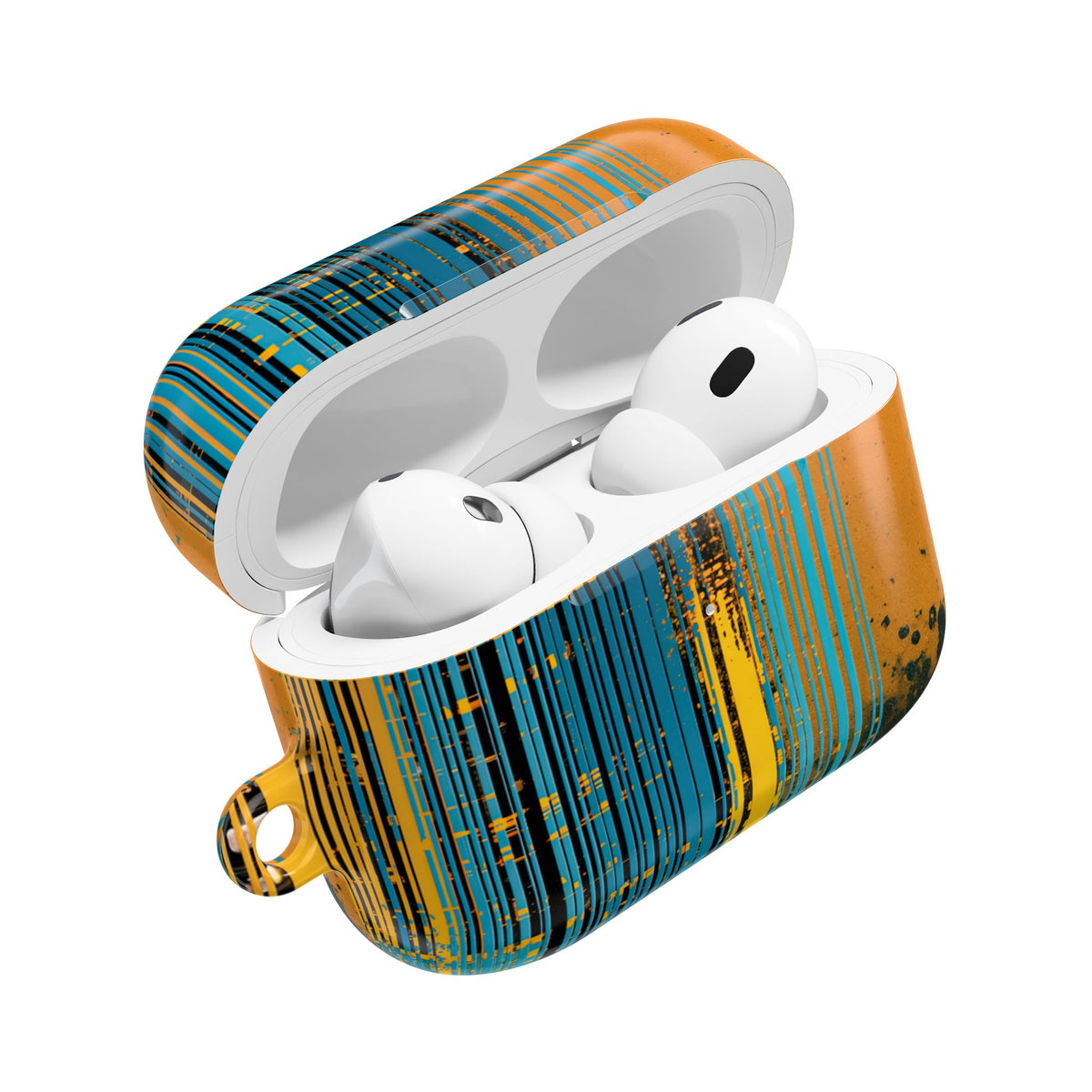 Cyber Glitch Stream · Hard Case for AirPods & AirPods Pro · Teal